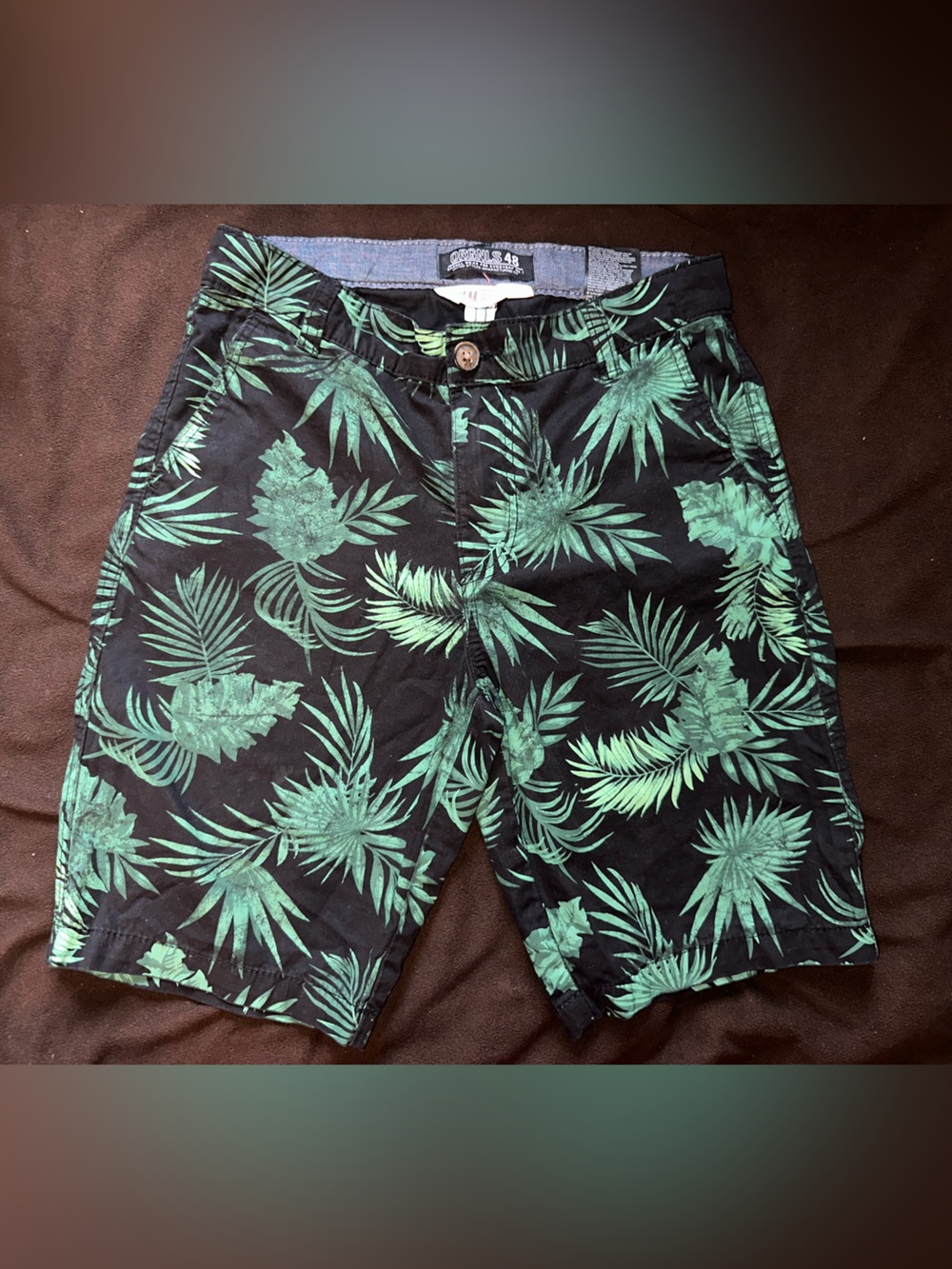 H&M Tropical Leaf Print Boy’s Shorts - Black & Green